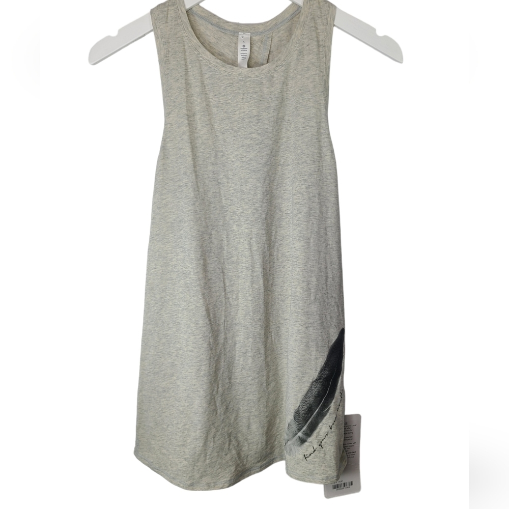 NWT Lululemon Nook Tank Super RARE *Wunderlust 2015 Size 6 Heathered Light Grey